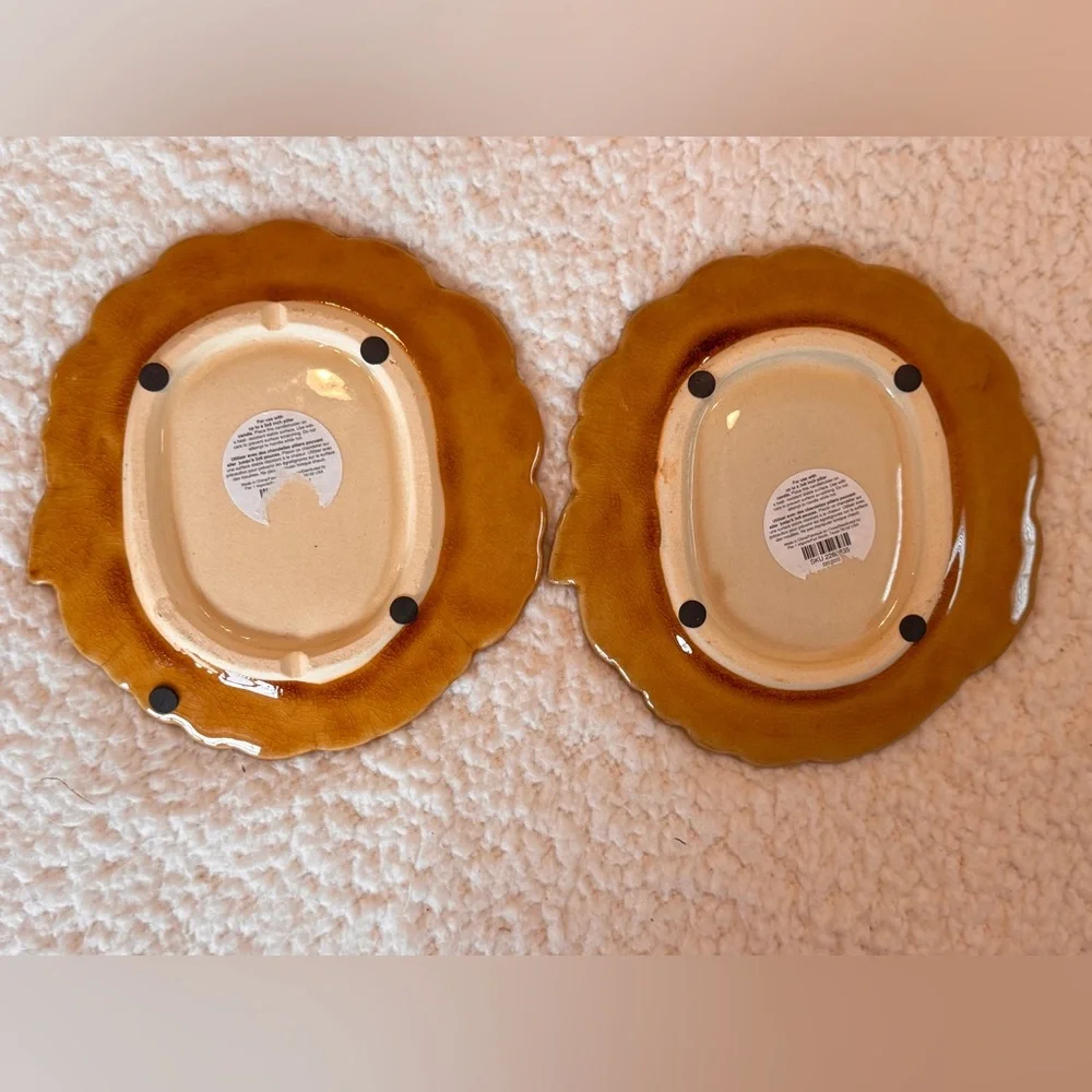 Pier 1 Brown Turkey Shaped Plates‎ Pillsr candle holder Harvest Decor Cozy Home